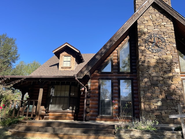 view of front of home with a porch