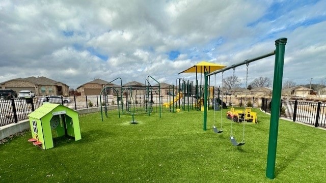 view of play area featuring a yard