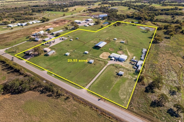 aerial view with a rural view