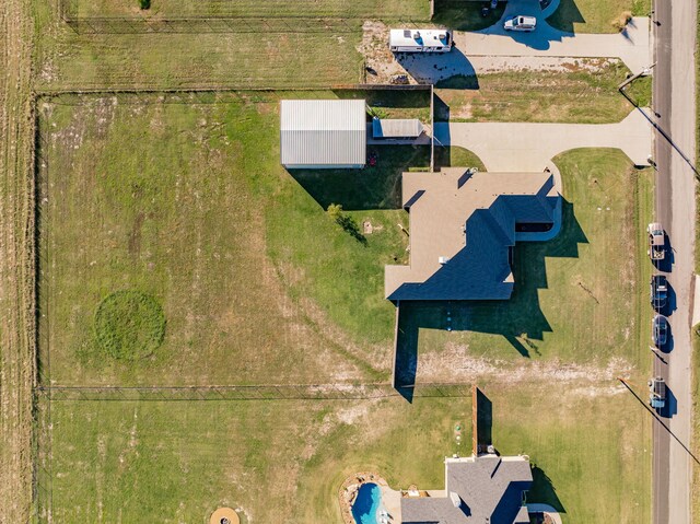 bird's eye view featuring a rural view