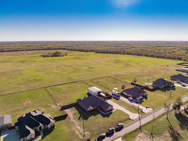 bird's eye view with a rural view