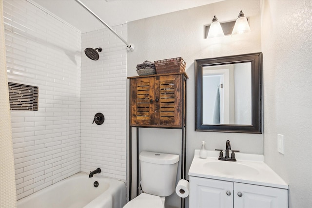 2505 Westbrook Ave, Fort Worth, TX 76111 - bathroom featuring shower / washtub combination, toilet, and vanity