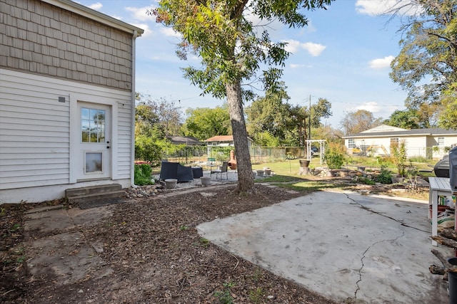 view of yard with a patio area