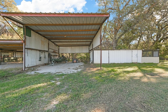 exterior space featuring an outbuilding