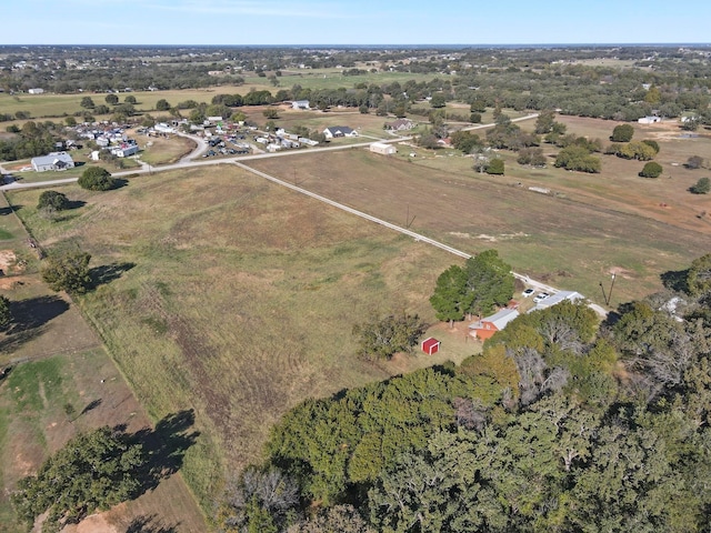 aerial view featuring a rural view