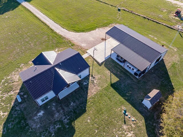 bird's eye view with a rural view