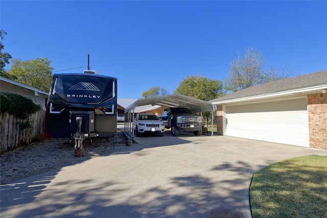 exterior space with a carport