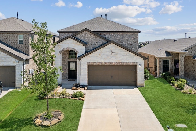 view of front of house featuring a front lawn