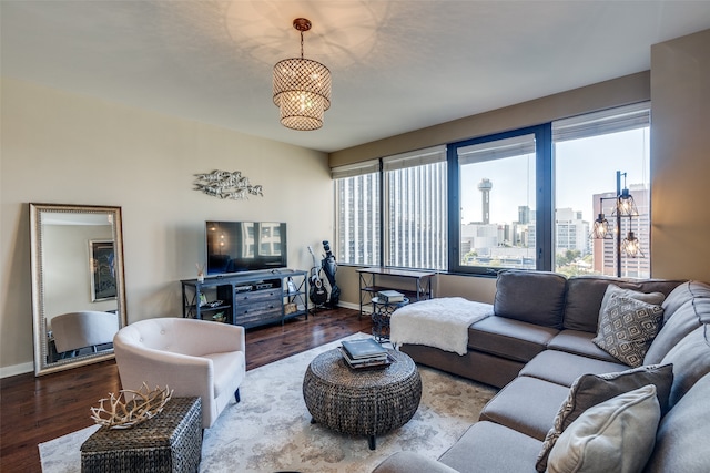 living room featuring hardwood / wood-style flooring