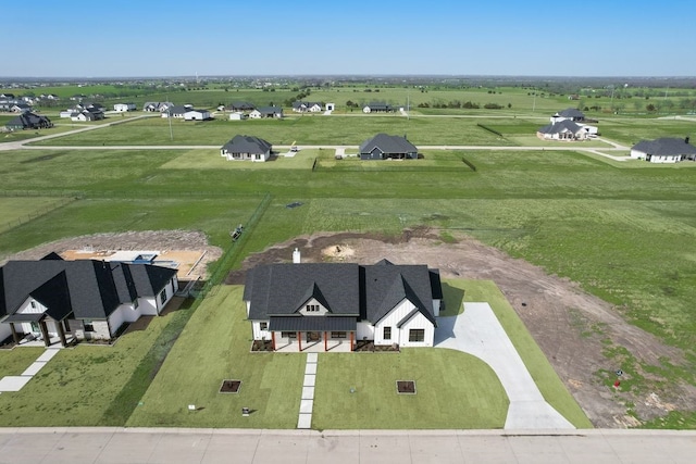 bird's eye view with a rural view