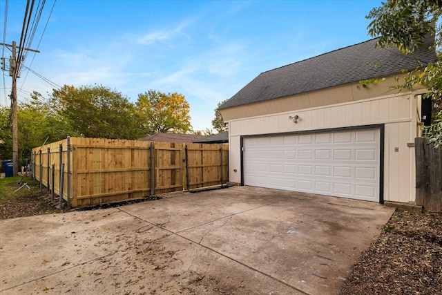 view of garage