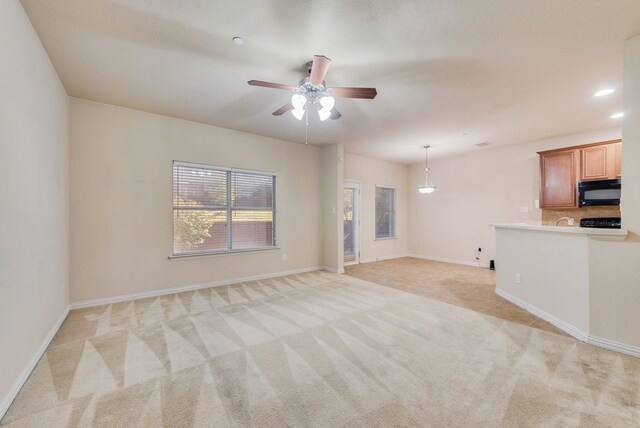 view of yard featuring central AC unit, a patio area, a fenced backyard, and a residential view