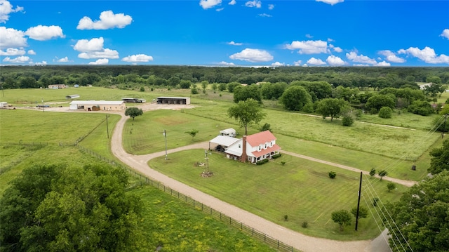 bird's eye view with a rural view