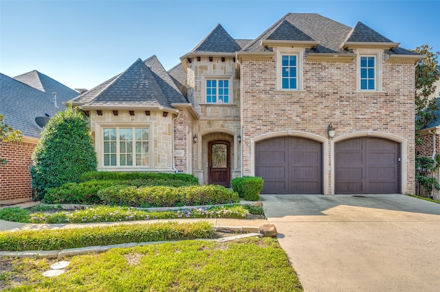 view of front of property featuring a garage