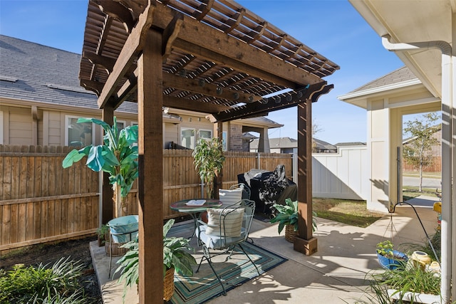 view of patio with a pergola