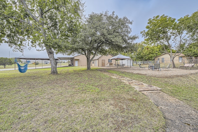 view of yard featuring a gazebo