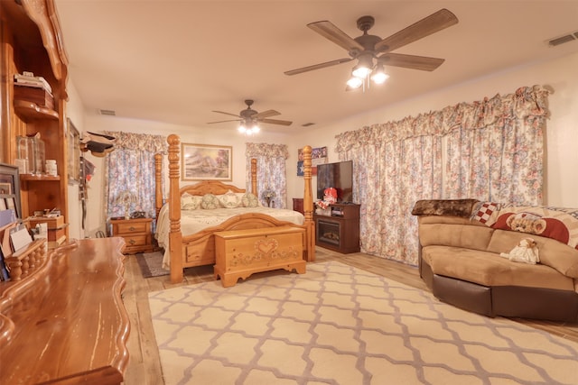 bedroom featuring light hardwood / wood-style flooring