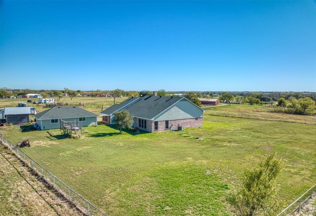 bird's eye view with a rural view