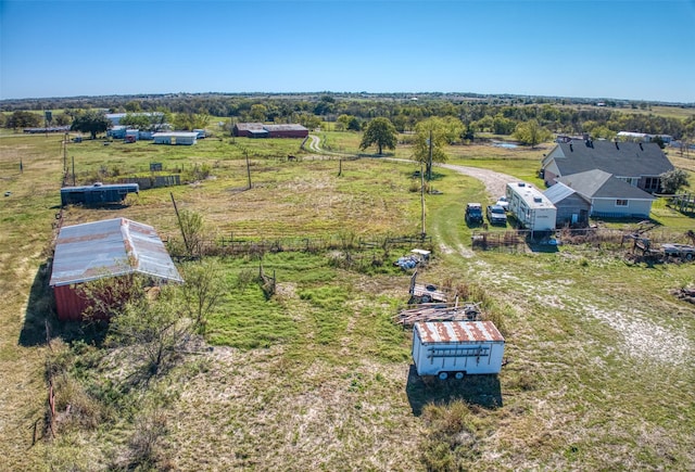 bird's eye view with a rural view