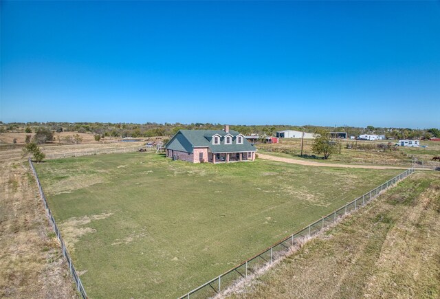 aerial view with a rural view