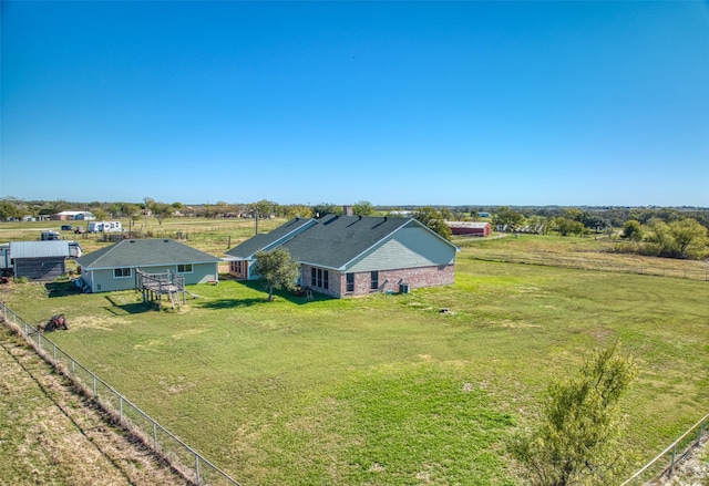 drone / aerial view featuring a rural view