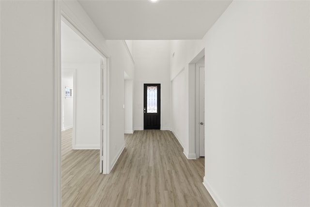 hall featuring light hardwood / wood-style flooring