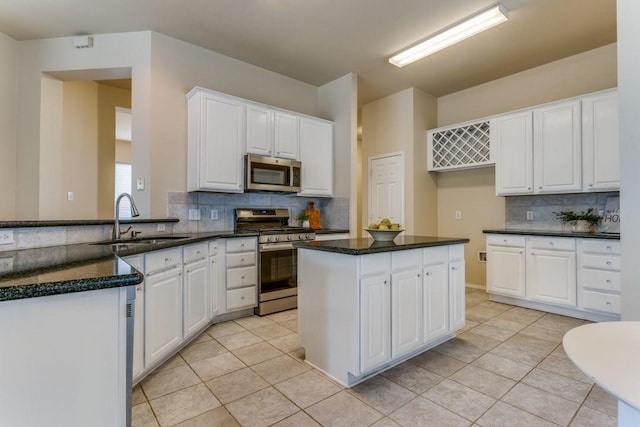 kitchen with white cabinets and stainless steel appliances