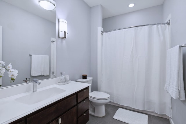 6646 Fisher Rd, Dallas, TX 75214 - bathroom featuring vanity, tile patterned flooring, and a shower with shower curtain
