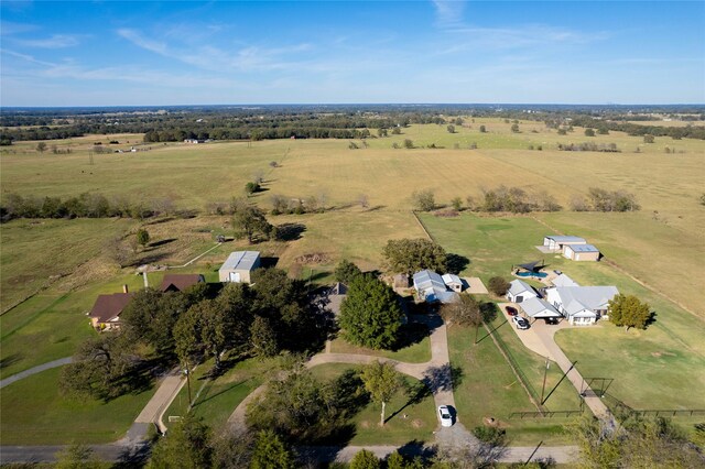 drone / aerial view with a rural view