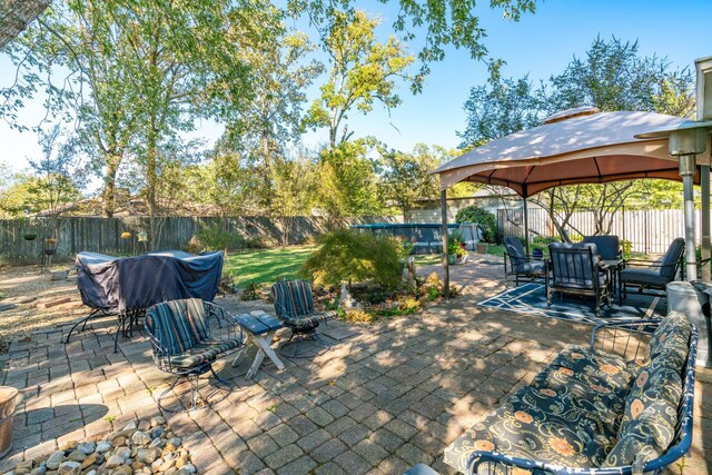 view of patio / terrace featuring a gazebo