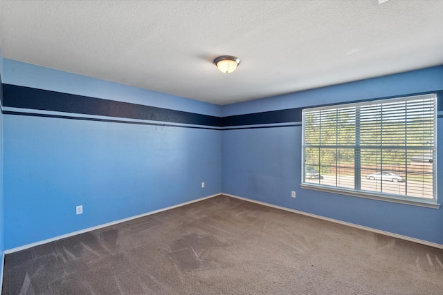 spare room with carpet floors and a textured ceiling