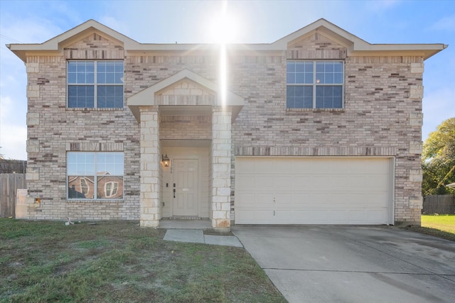 view of front of home with a garage