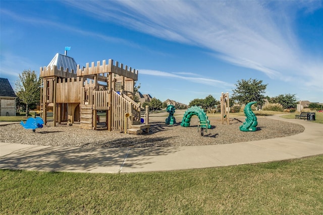 communal playground with a yard