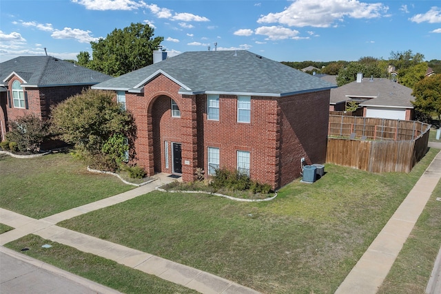 view of front of home with a front yard