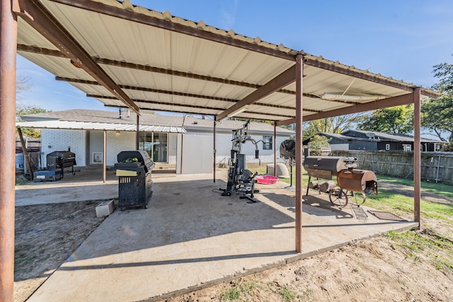 view of patio featuring grilling area