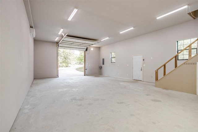 garage with a wall unit AC