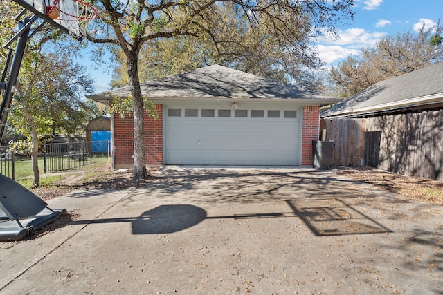 view of garage