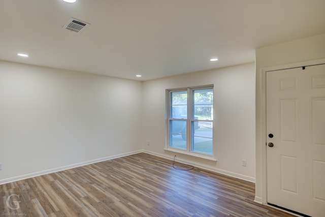 empty room featuring light wood-type flooring