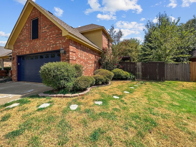 view of home's exterior featuring a yard