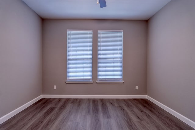 unfurnished bedroom featuring ceiling fan, light hardwood / wood-style floors, and a closet