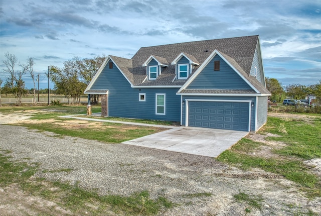 view of front facade with a garage