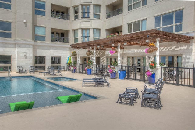 view of pool featuring a pergola