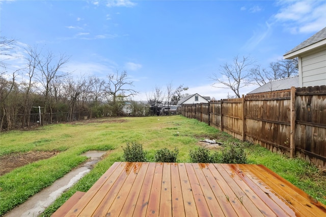 view of yard featuring a deck