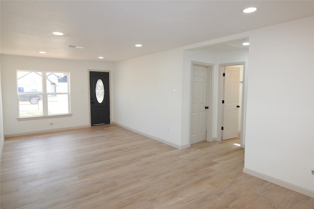 foyer entrance featuring light hardwood / wood-style flooring