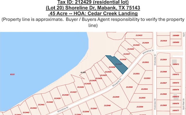 LOT20 Shore Line Dr, Mabank TX, 75143 land for sale