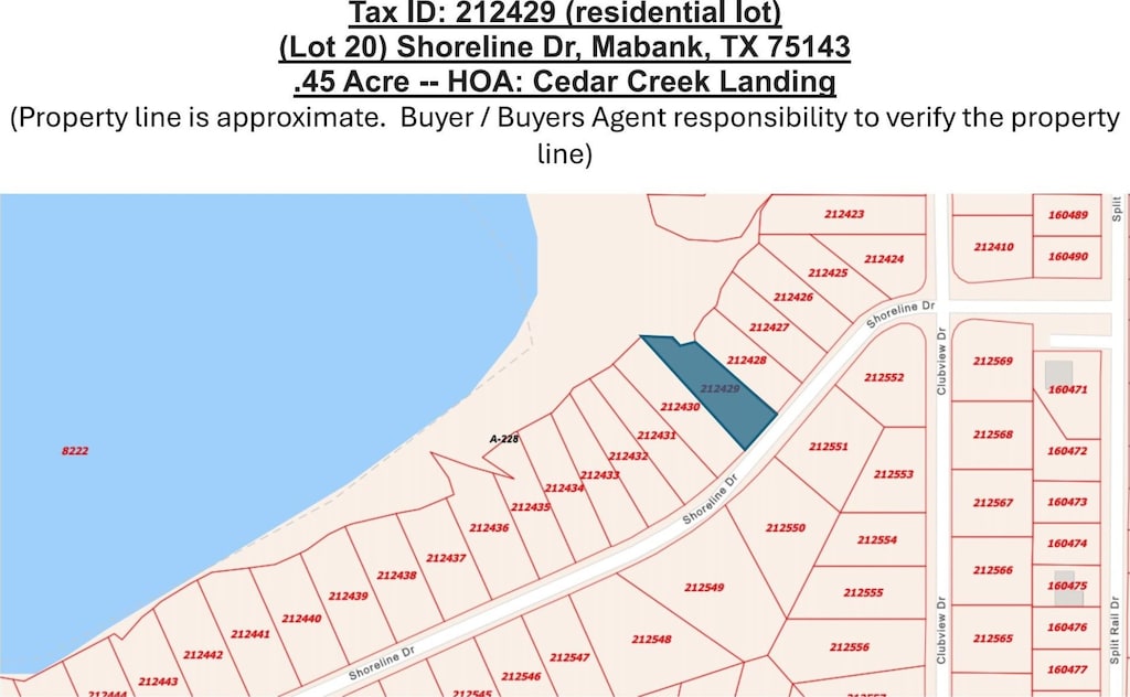 LOT20 Shoreline Dr, Mabank, TX 75143
