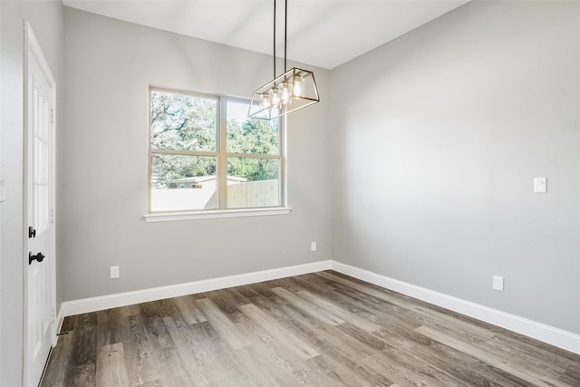 empty room featuring wood-type flooring