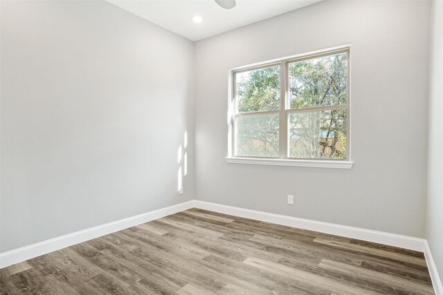 empty room featuring wood-type flooring