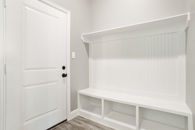 mudroom featuring light wood-type flooring