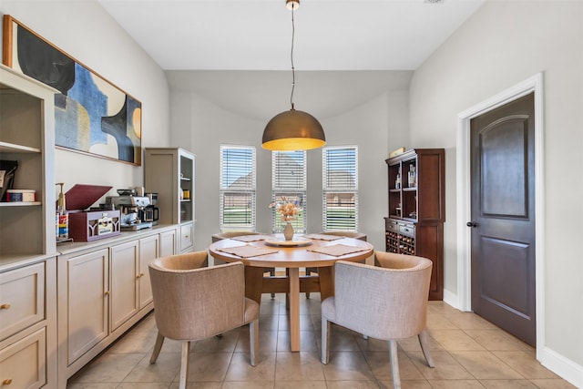 view of tiled dining area